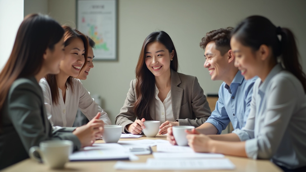 Team having a planning discussion at a desk